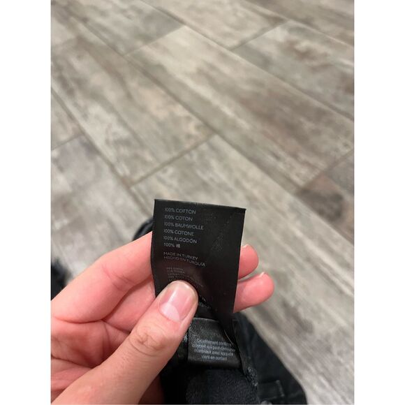 We The Free Free People Straight Leg Button Fly Black Distressed Jeans Size 28 - Picture 7 of 7